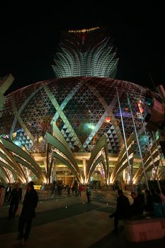 The Grand Lisboa Hotel stands as a landmark for the city, with it's unique architecture and light shows. One of the most  luxurious hotels in town before the Venetian came from the US. 