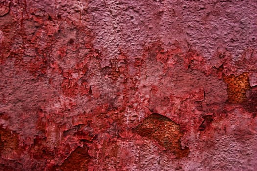 Rusty grunge texture, background of old red wall