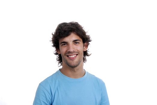 Casual young man portrait isolated on white background