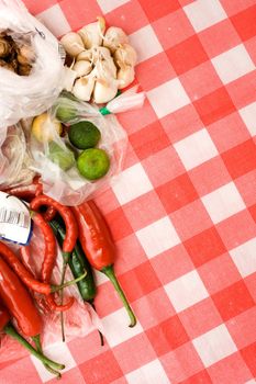 variety of seasoning ingredients on the table