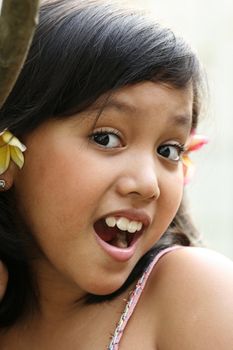 sweet face of asian little girl