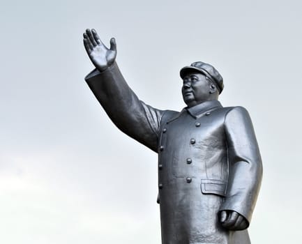 Mao chinese president monument in Jilin city. North east China mainland.