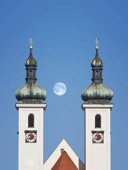 An image of the church towers in Tutzing Bavaria Germany