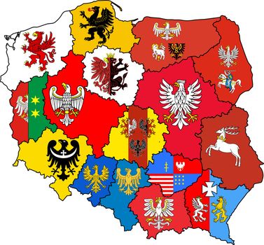 administration regions in poland with coat of arms