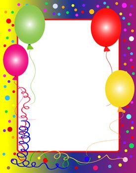 illustration of a colorful party background with balloons