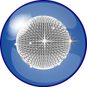 illustration of a button with disco ball