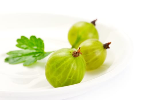 Gooseberries isolated on white background