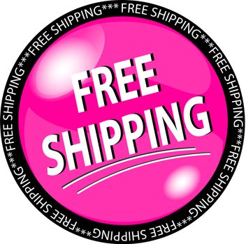 illustration of a pink free shipping button