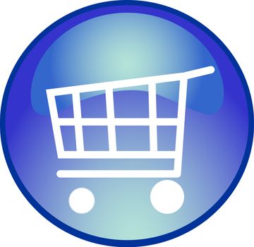 illustration of a blue shopping button