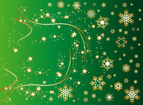 illustration of a green christmas background