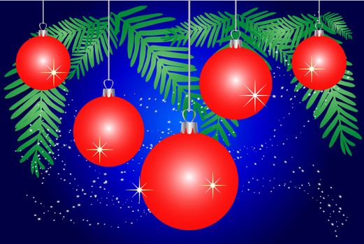illustration of a background with christmas balls