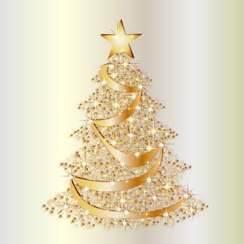 a illustration of a christmas star tree