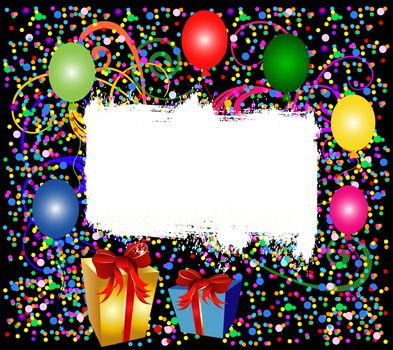 illustration of a colorful party background with balloons 