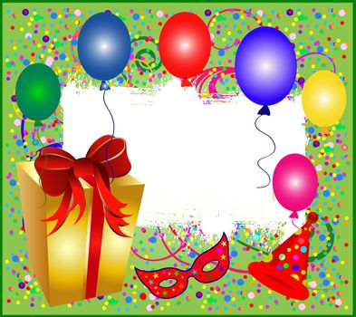 illustration of a colorful party background with balloons 