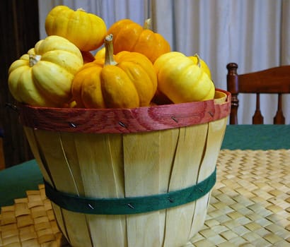 Basket of small pumpkins