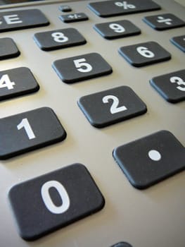 Close-up of calculator with large keys