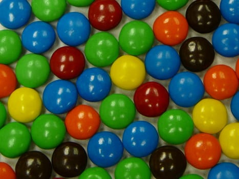 Colorful chocolate coated chocolates