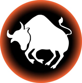 a illustration of a zodiac button taurus