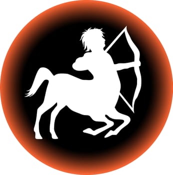 a illustration of a zodiac button sagittarius