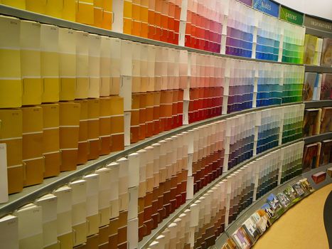 Background of paint color swatches