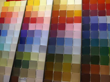 Background of paint color swatches