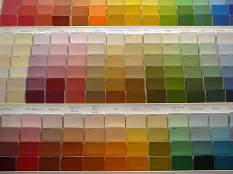 Background of paint color swatches