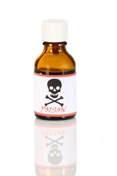 poison bottle on white background