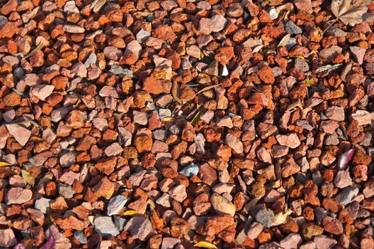 Closeup of red gravel