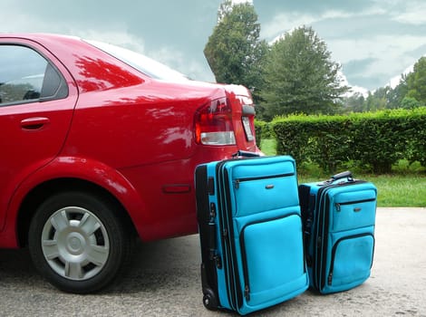 Luggage Beside Trunk