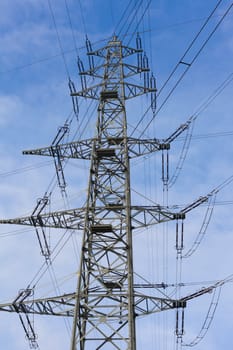 Steel pylon of high voltage electric power transmission line.