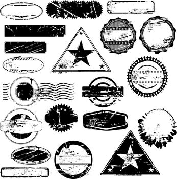 Collection of empty rubber stamps for your text. See other rubber stamp collections in my portfolio.
