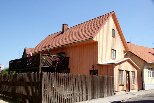 The house in silent and quiet street on surburb of city 