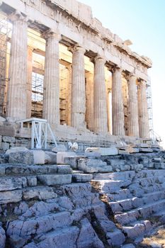 details of Parthenon, Acropolis in Athens � Greece