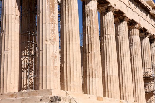 details of Parthenon, Acropolis in Athens � Greece