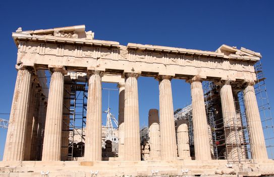 details of Parthenon, Acropolis in Athens � Greece