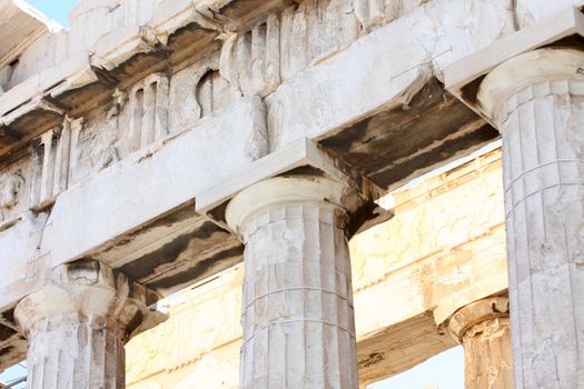 details of Parthenon, Acropolis in Athens � Greece
