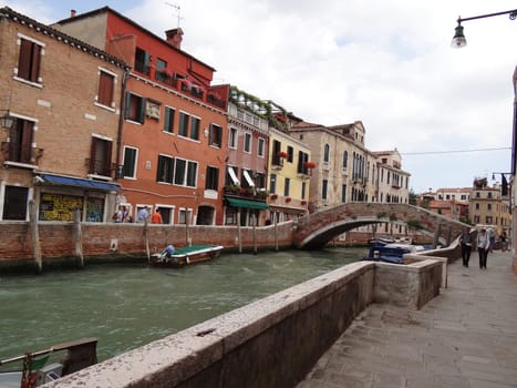 houses and bridge in Venice