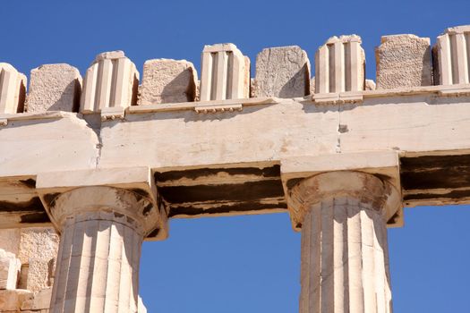 details of Parthenon, Acropolis in Athens � Greece