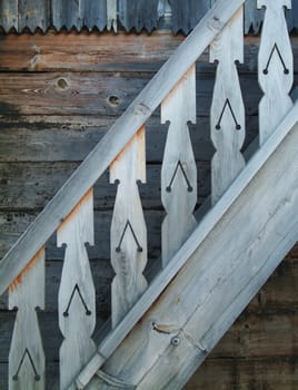 diagonal wooden stairs