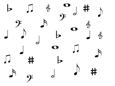 Musical notes on background