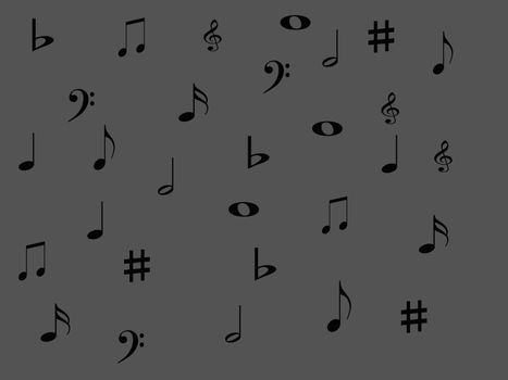 Musical notes on background