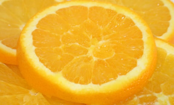 Close-up of a sliced orange