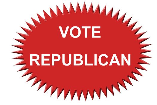 Vote Republican Sticker isolated on white background