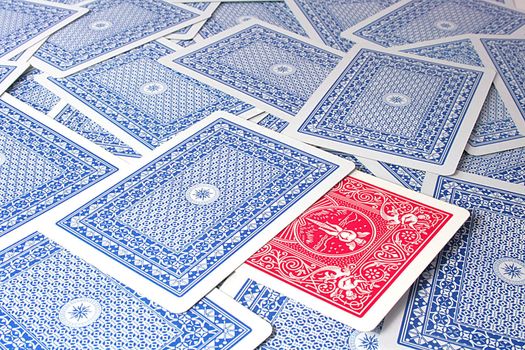 Underside playing cards with dark blue color.