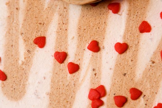 photography of the cake with cream close-up