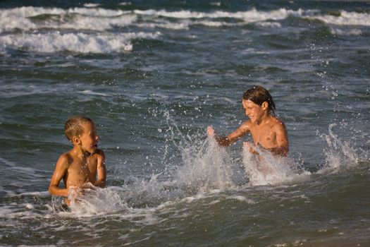 people series: two boy are play the game with water