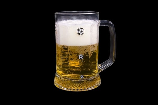 mug beer on black background(clipping path included)