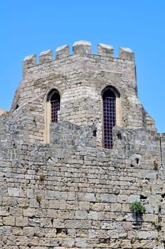 Travel photography: ancient Rhodes fortress, island of Rhodes, Greece