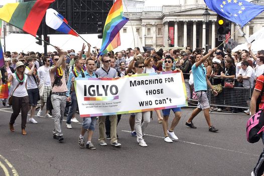 LONDON - July 2: Gay Pride 2011 In Trafalgar Square July 2nd, 2011 in London, England.
