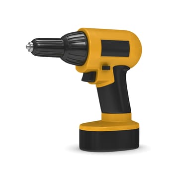 Drill on white background. Isolated 3D image